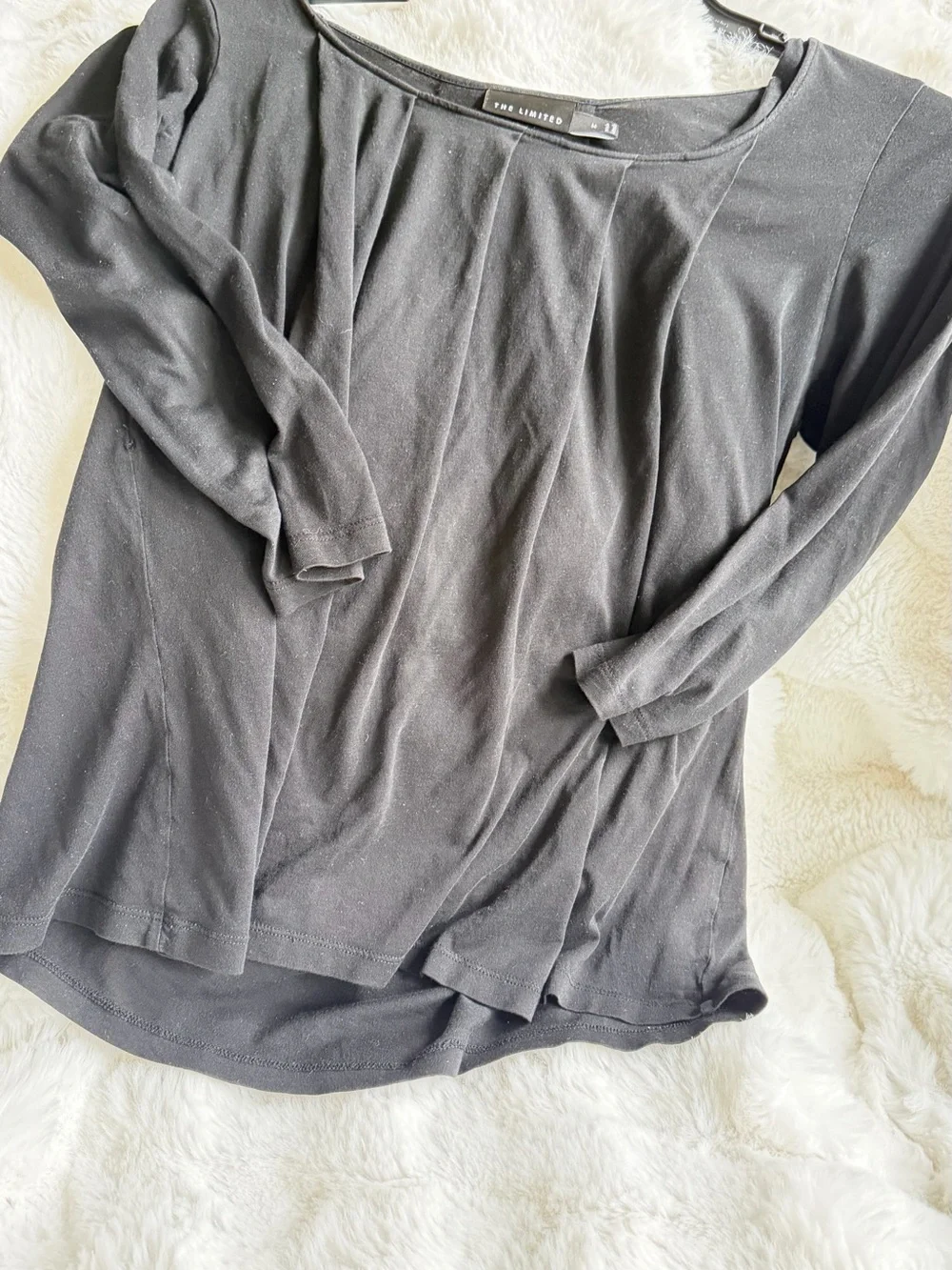 The Limited Women's Black Scoop Neck 3/4 Sleeve Top Size Medium